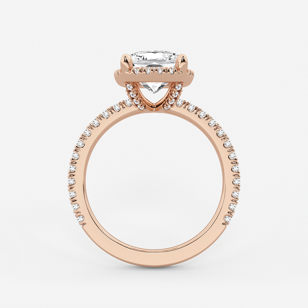 Additional Image 1 for  3 2/5 ctw Elongated Cushion Lab Grown Diamond Halo Engagement Ring